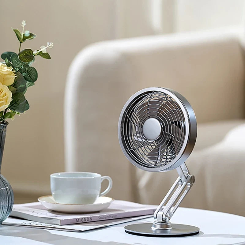 Height-Adjustable Stand Compact Turbo Mini Desk Fan - Image 2