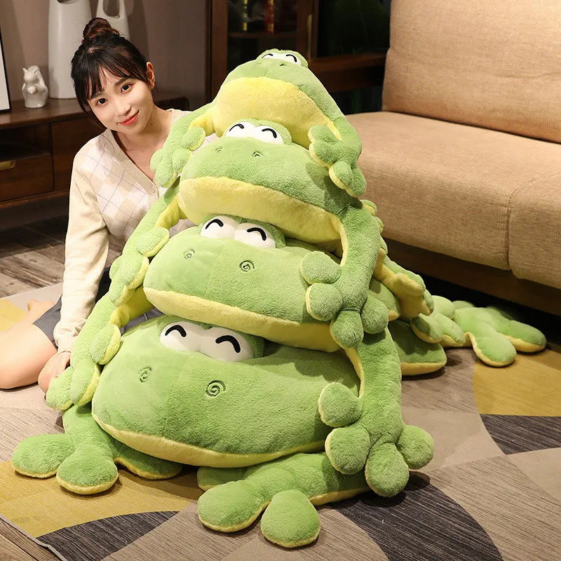 Jumbo Huggable Giant Green Frog Plush Toy - Image 3