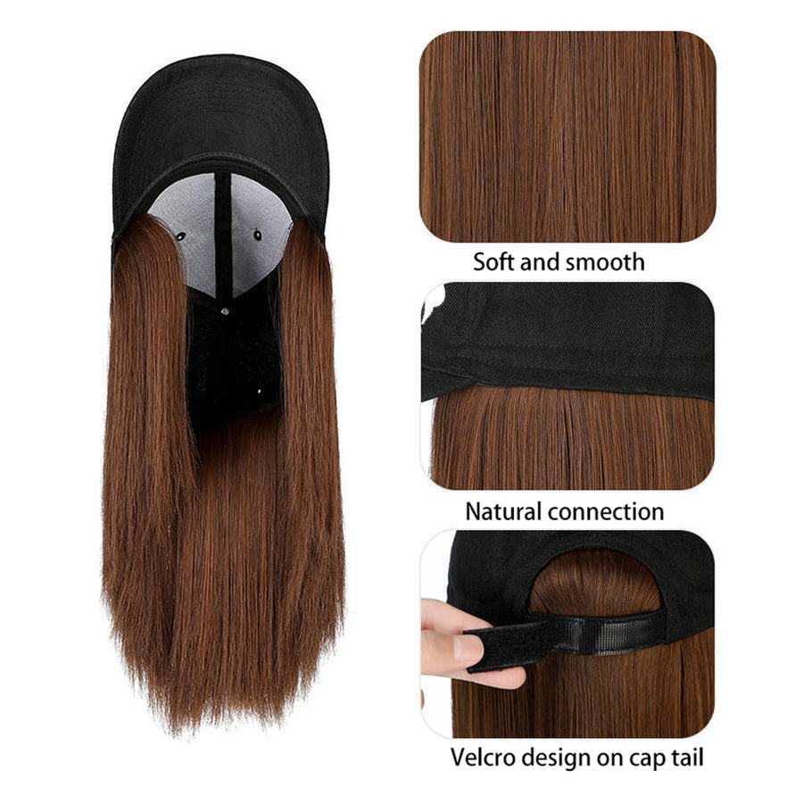 Knitted Long Hair Wig Beanie - Image 2