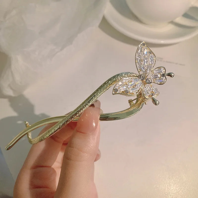 Butterfly Spark Zircon Flower Hairpin - Image 8