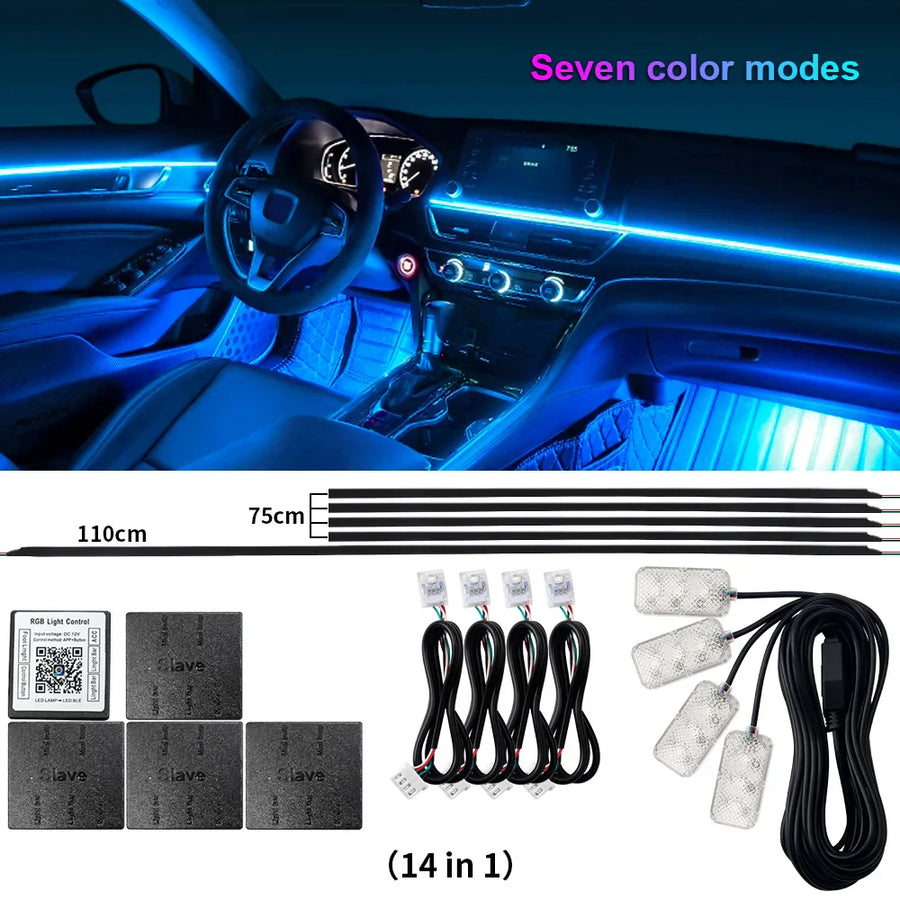 Bluetooth RGB Symphony Car Ambient Light Kit - Image 8