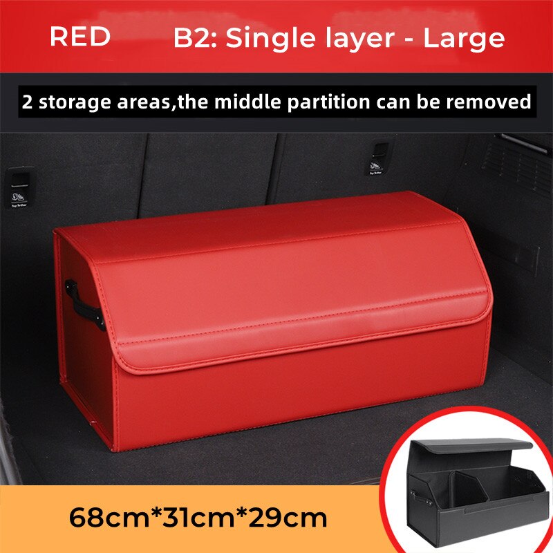 Car Guru Leather Large Capacity Trunk Organizer Box - Image 13