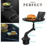 Adjustable Rotating Car Cup Holder Food Tray