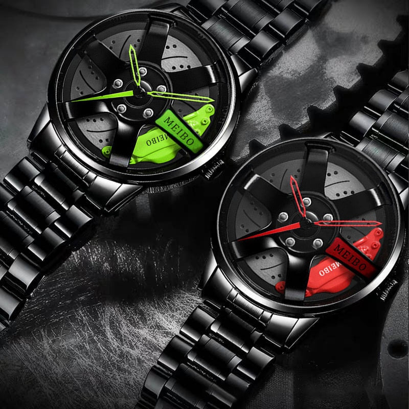Waterproof Car Wheel Rim Wrist Men Watch - Image 1