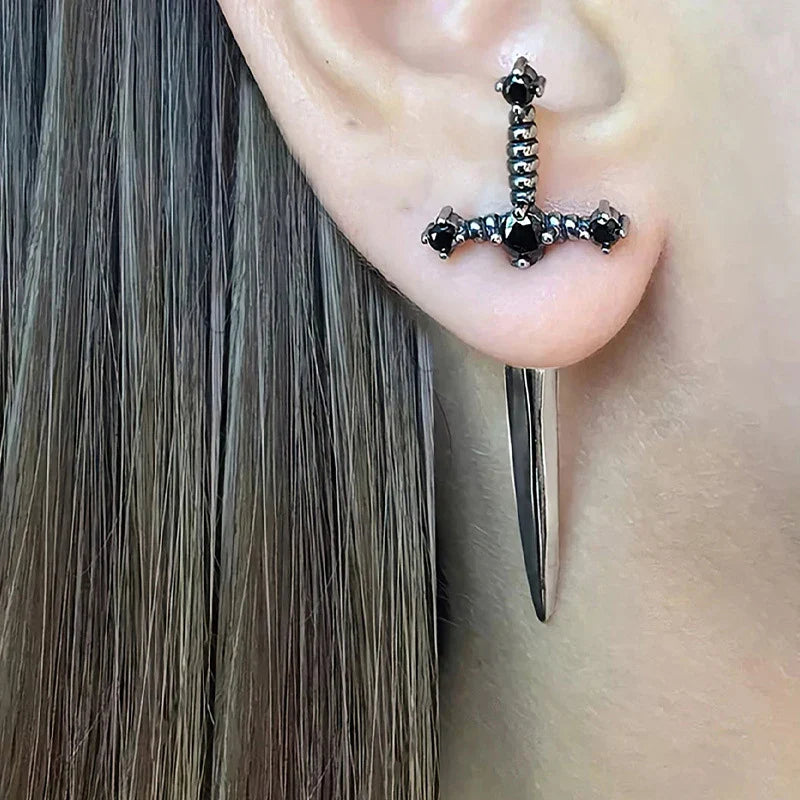 Gothic Sword Drop Earring - Image 1