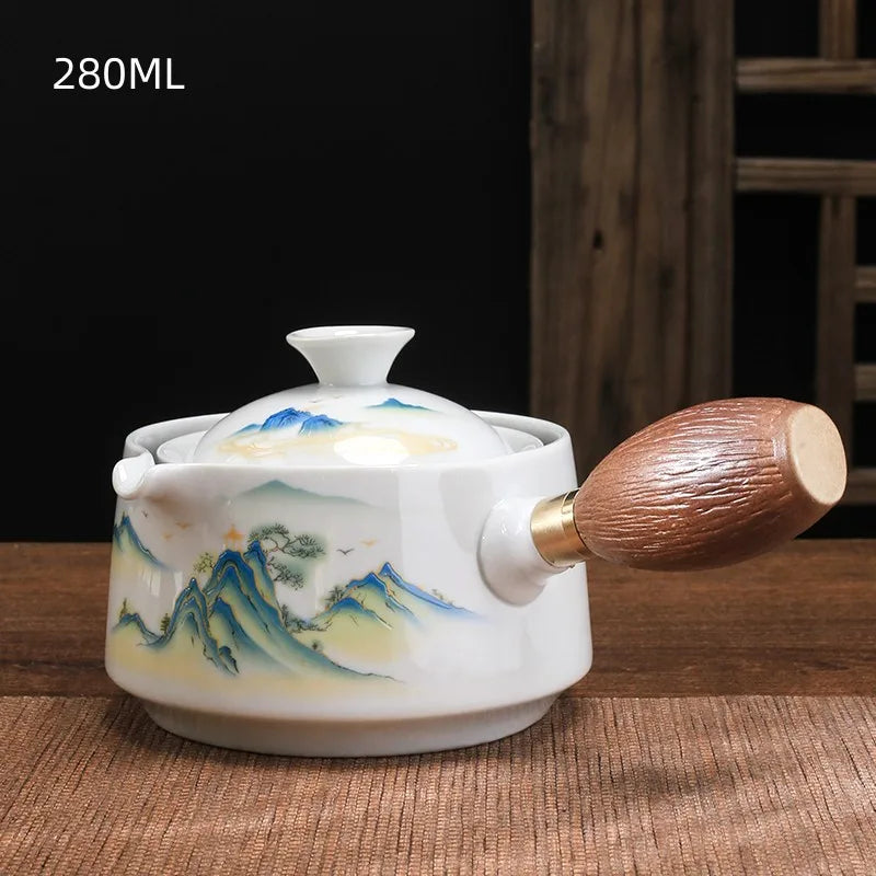 Traditional Harmony Ceramic Rotating Teapot - Image 12