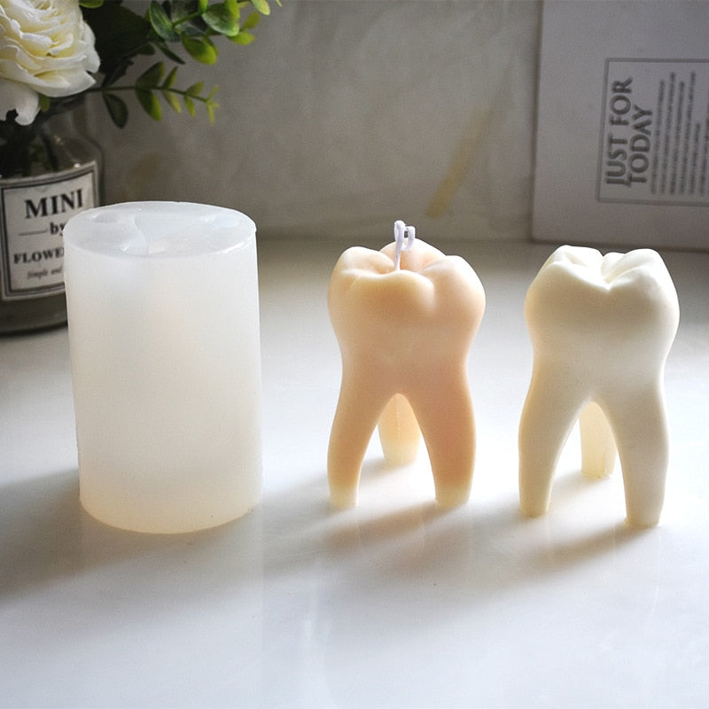 Artistic DIY Tooth Shape Unique Candle Mold