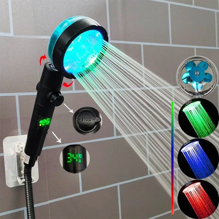 Multi-Color Temperature Display Shower Head - Image 0