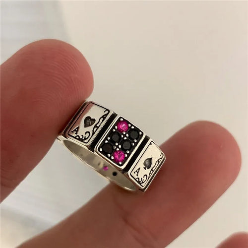 Adjustable Playing Cards Open Cuff Rings - Image 0