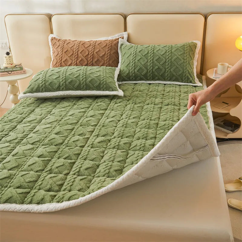 Thick Warm Winter Blanket Mattress Pad