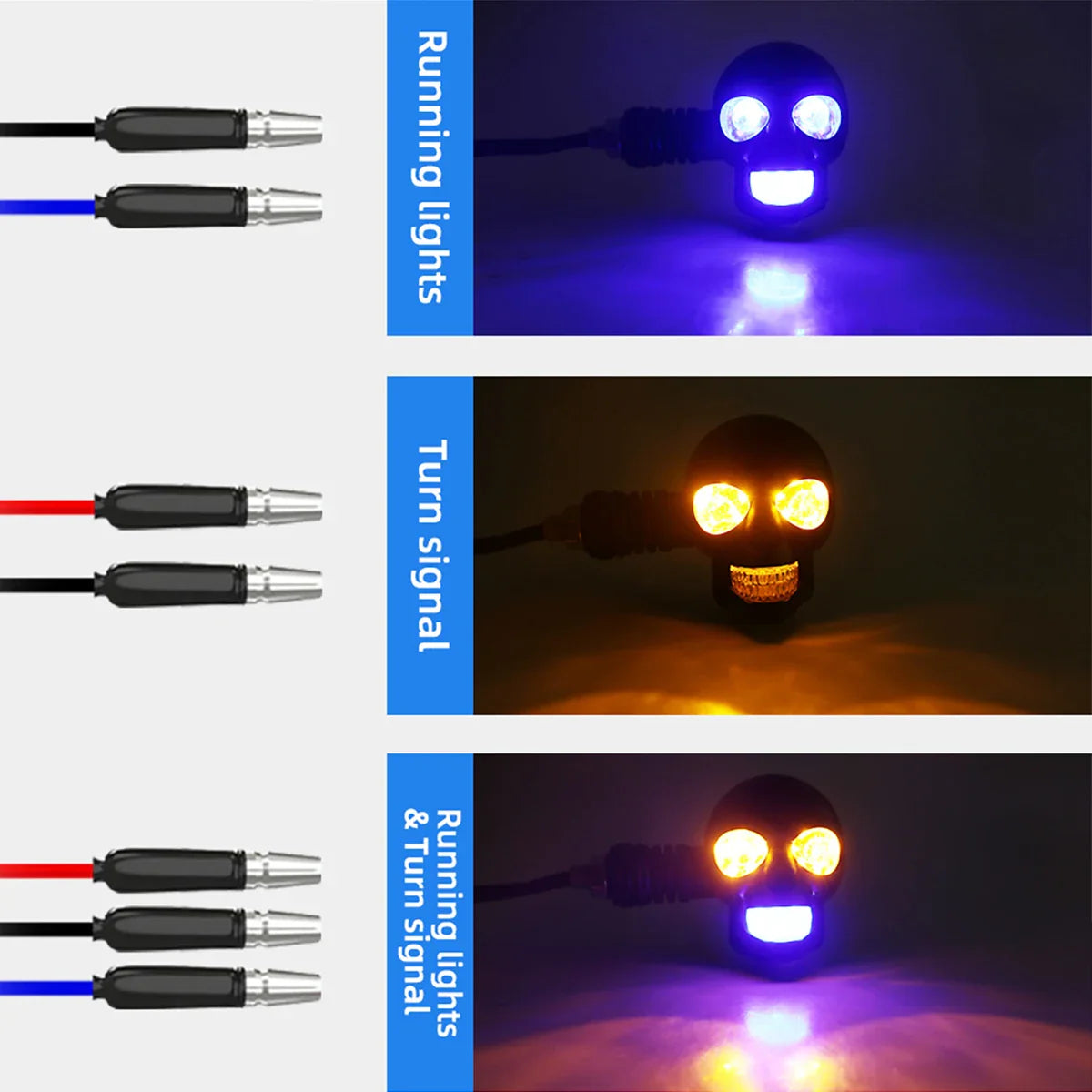 Scary Skull LED Motorcycle Signal Indicator Light - Image 5