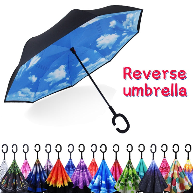 Rain Defense Folding Inverted Umbrella - Image 1