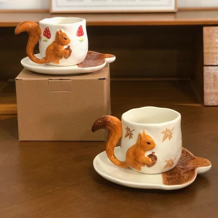 Forest Squirrel Artisan Tea Cup - Image 5