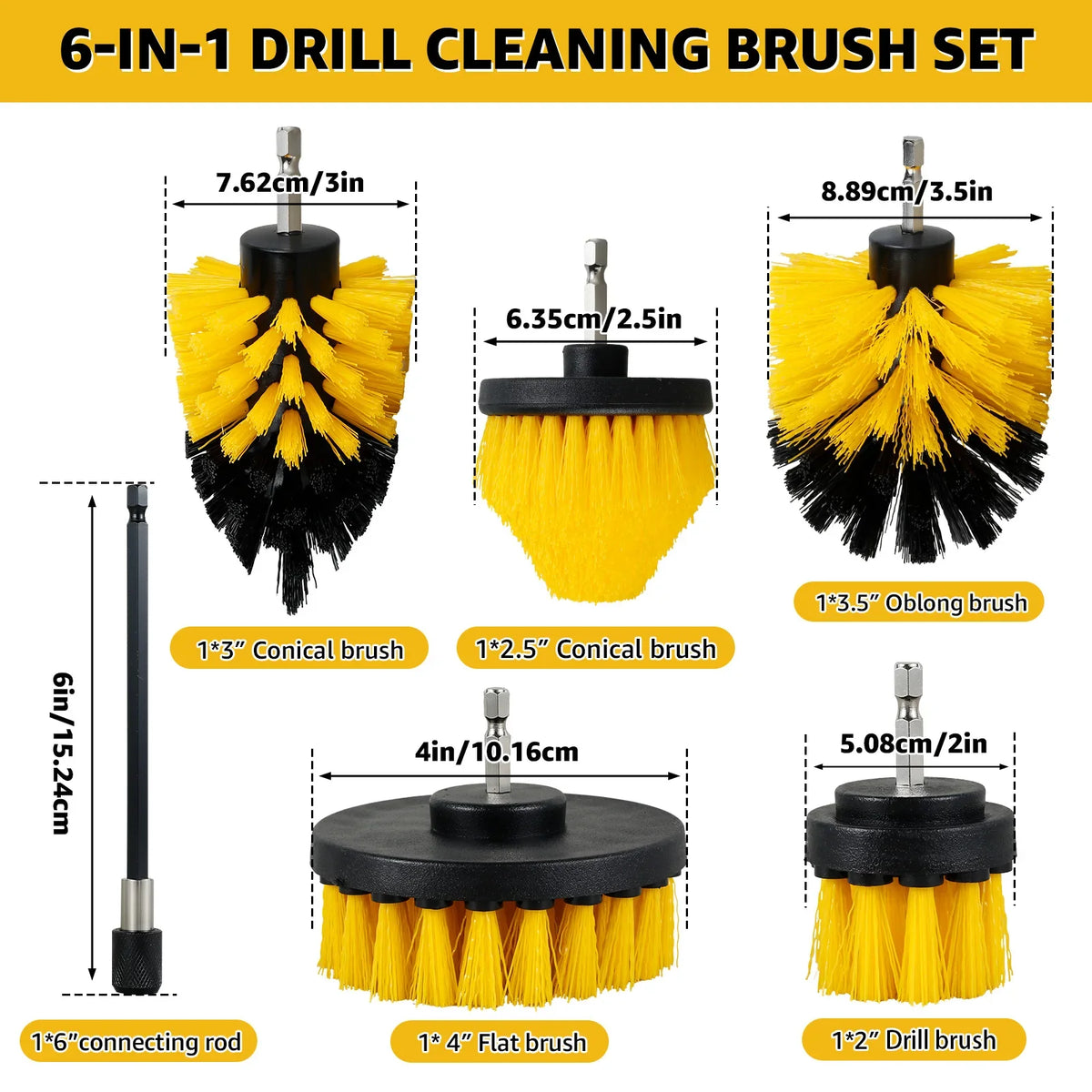 5PCS Electric Drill Attachment Ultimate Cleaning Brush Kit