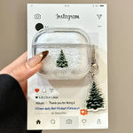 Frosted Tree Protective Transparent AirPods Case