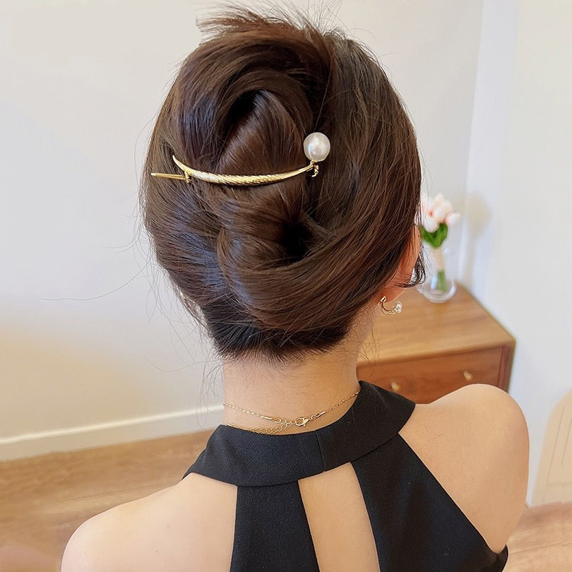 Korean Style Elegant Pearl Hair Clip - Image 0