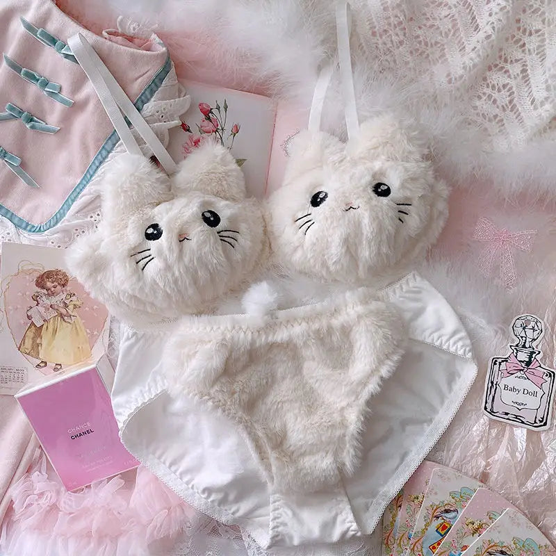 Soft Bear-Themed Cozy Bra Set