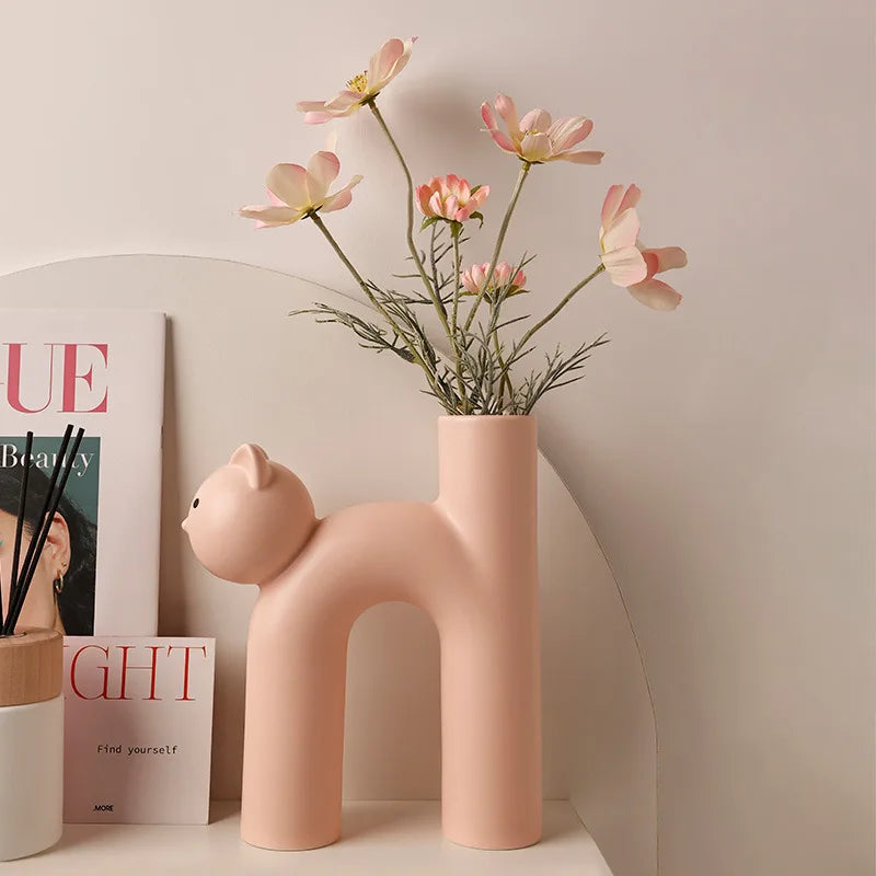 Mini Cat Elegant Minimal H-shaped Flower Vase - Image 2
