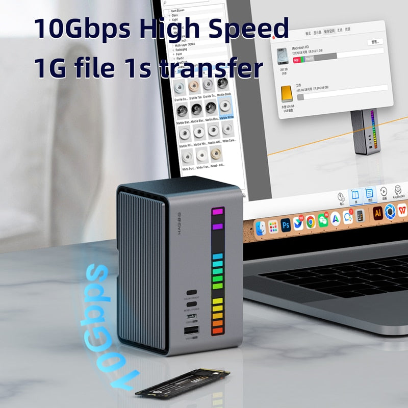 RGB LED Rhythm USB Docking Station - Image 1