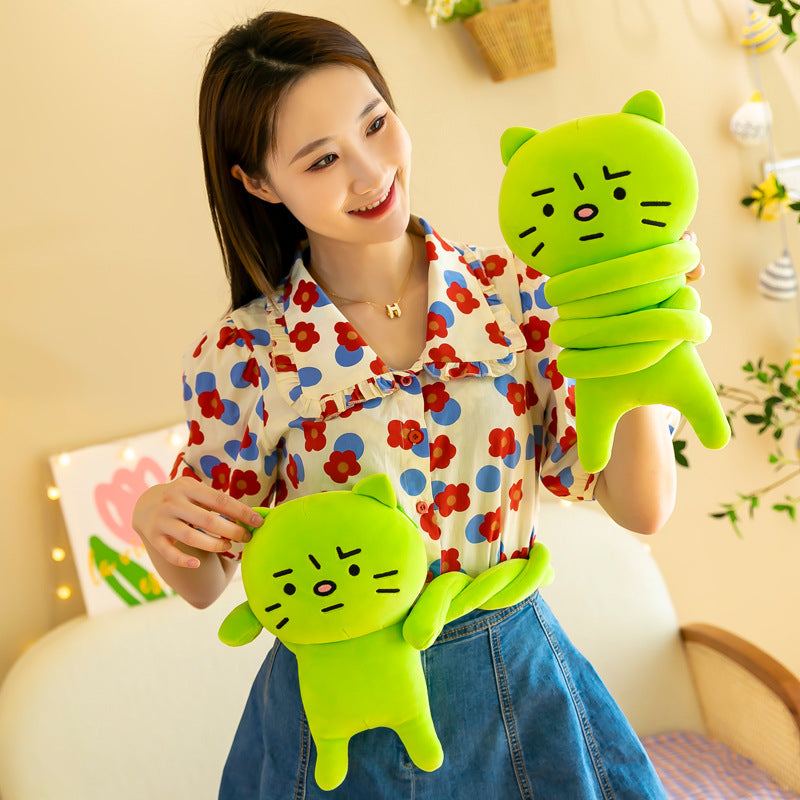 Green Cat Plush Toy Pillow - Image 9