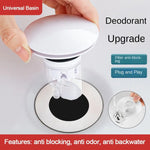 Pop-Up Universal Anti-Odor No Bug Bathroom Sink Strainer