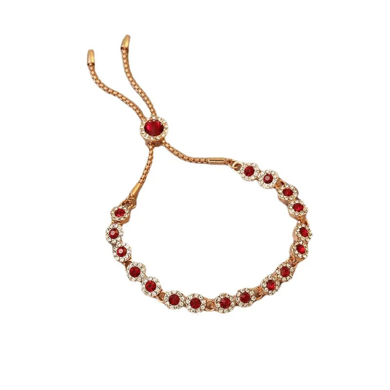 Crimson Charm Rose Gold Adjustable Bracelet - Image 5