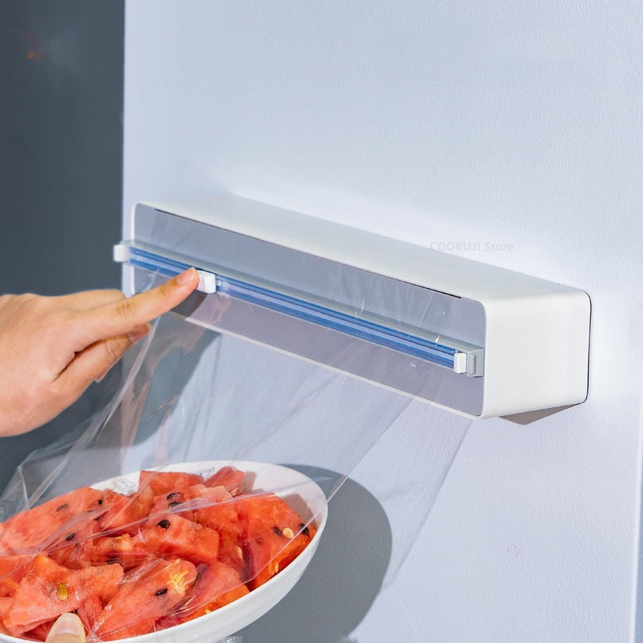 Wall-Mounted Adjustable Plastic Wrap Dispenser - Image 0