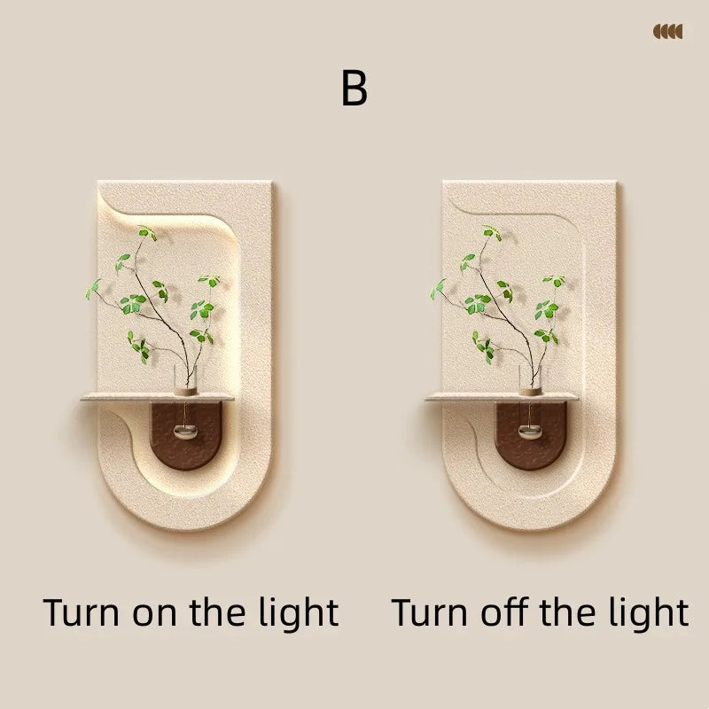 Entrance Decoration Green Plant Wall Vase Lamp - Image 8