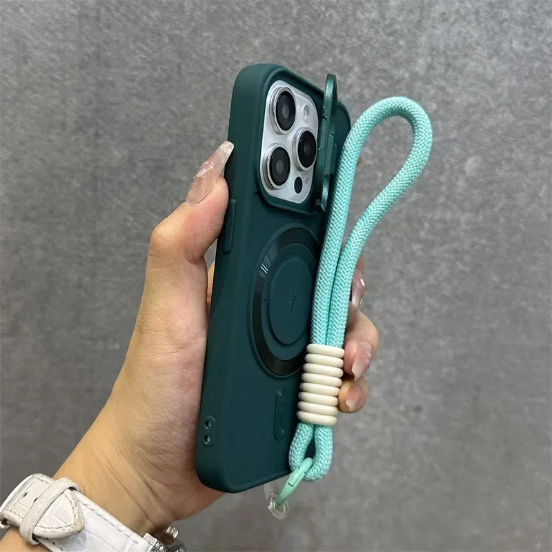 Magnetic Soft Wrist Bracket Lens Cover iPhone Case - Image 4