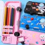 Cartoon Bus Multifunctional Kids Stationery Pencil Box