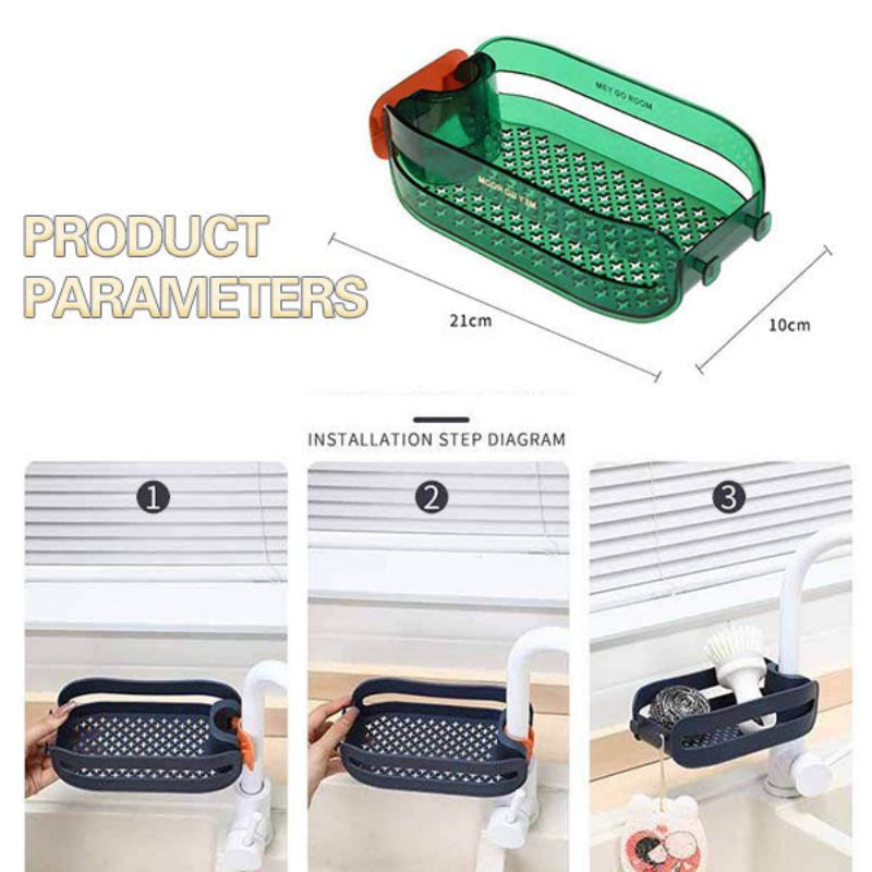 2in1 Sponge Holder Sink Organizer Rack - Image 3