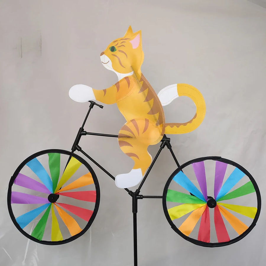 Rainbow Bicycle Cat Garden Decor - Image 5
