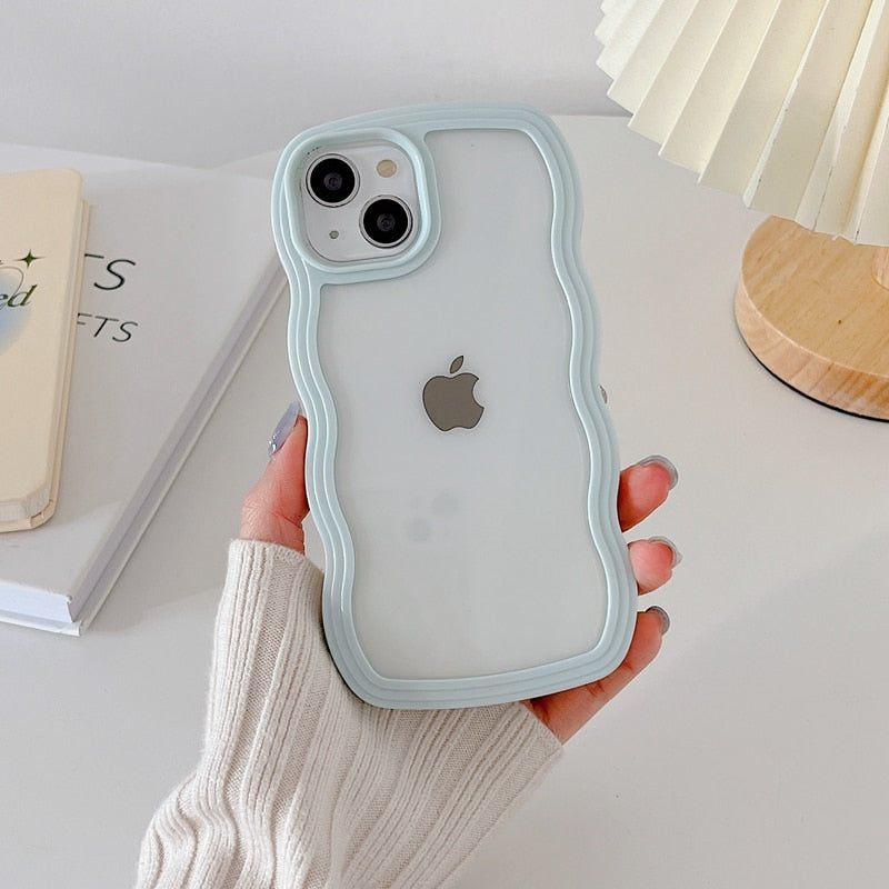 Wavy Art Clear Soft iPhone Case