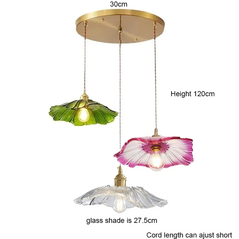 Blush Bloom Vintage Glass Pendant Light