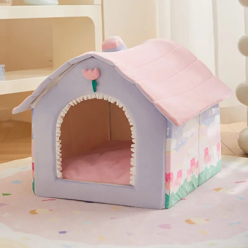 Foldable Fluffy Comfy Pet House - Image 4