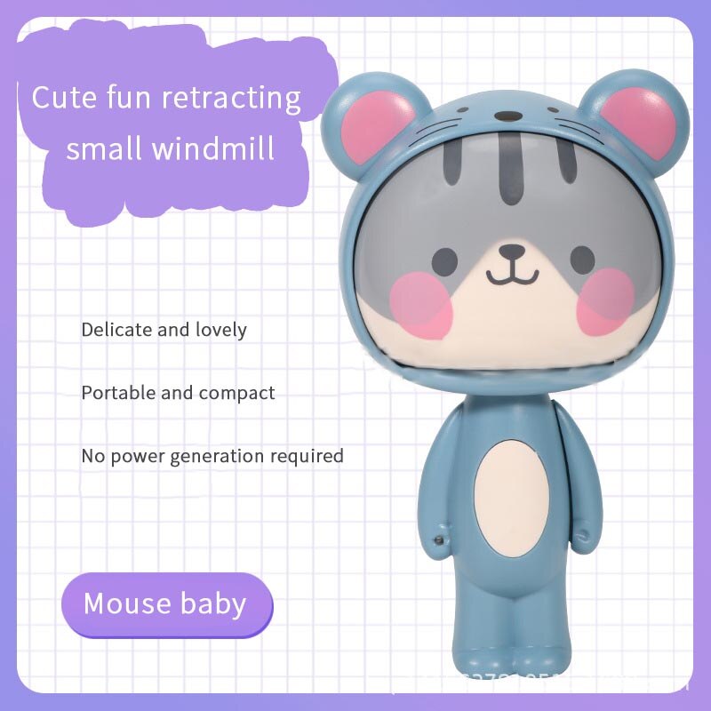 Cute Cartoon Hand Press Foldable Fan - Image 9