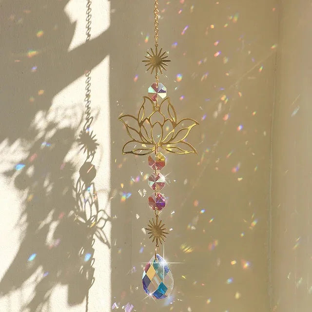 Lotus Crystal Sun Catcher Rainbow Prism - Image 6