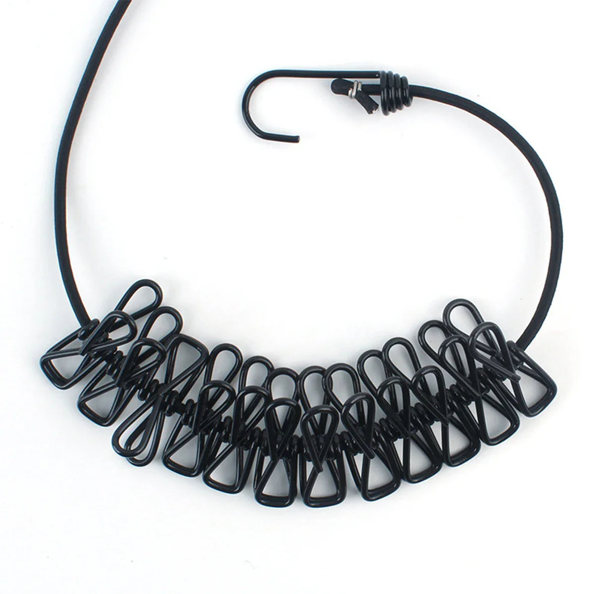 Windproof Non-Slip Elastic Multi-Clip Travel Clothesline - Image 7