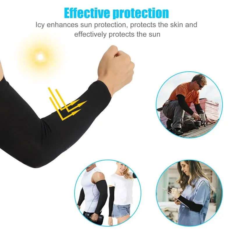 Sun Protection Ice Cooling Silk Arm Covers - Image 2