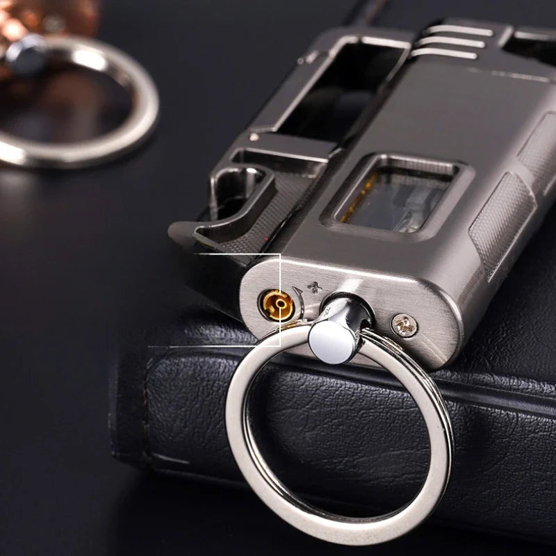 Modern Windproof Metal  Bottle Opener Keychain Lighter - Image 6