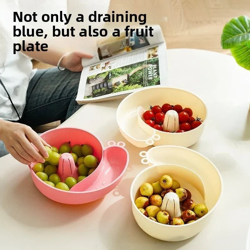 Spiral Flow Fruit Vegetable Cleaning Drainer Bowl - Image 3