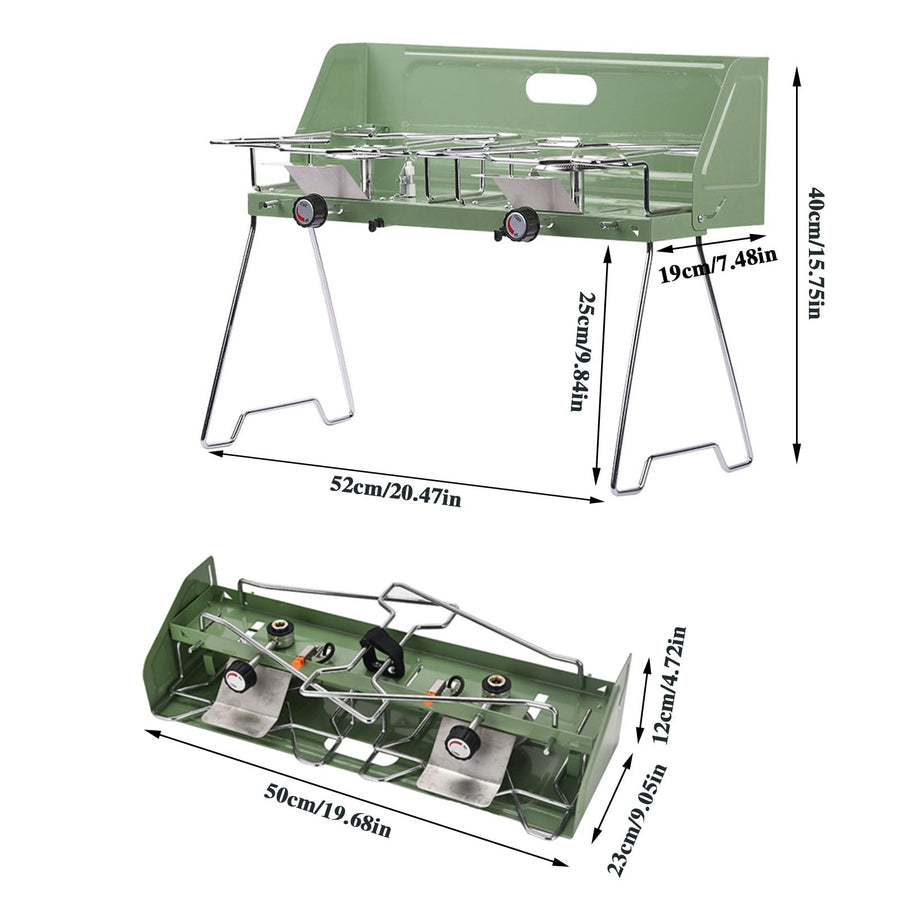 Foldable Portable Camping Double Burner Gas Stove - Image 4