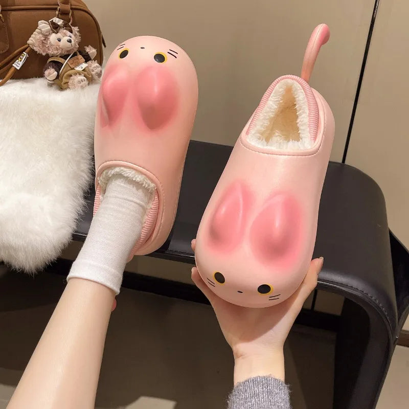 Furry Cat Home Slippers - Image 4