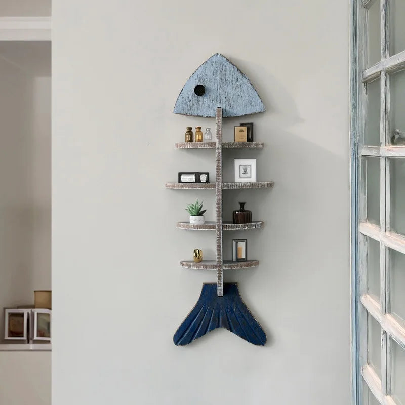 Nordic Fish Wooden Shelf - Image 0