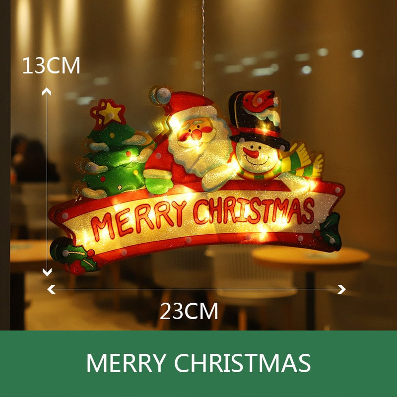 Flashing Christmas Decor Window Hanging Lights - Image 11