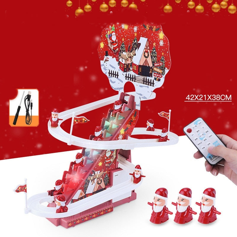 Climbing Santa Claus Race Track Toy Set