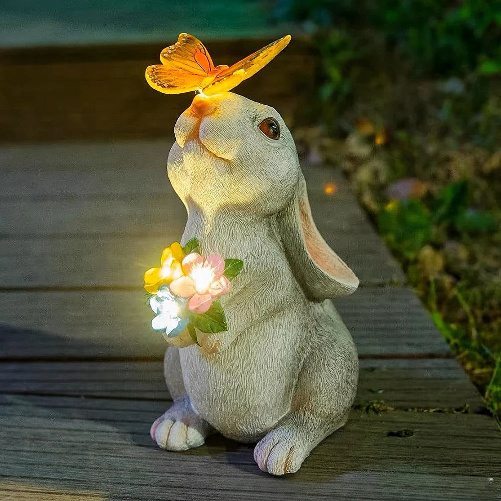 Butterfly and Flower Bunny Garden Light