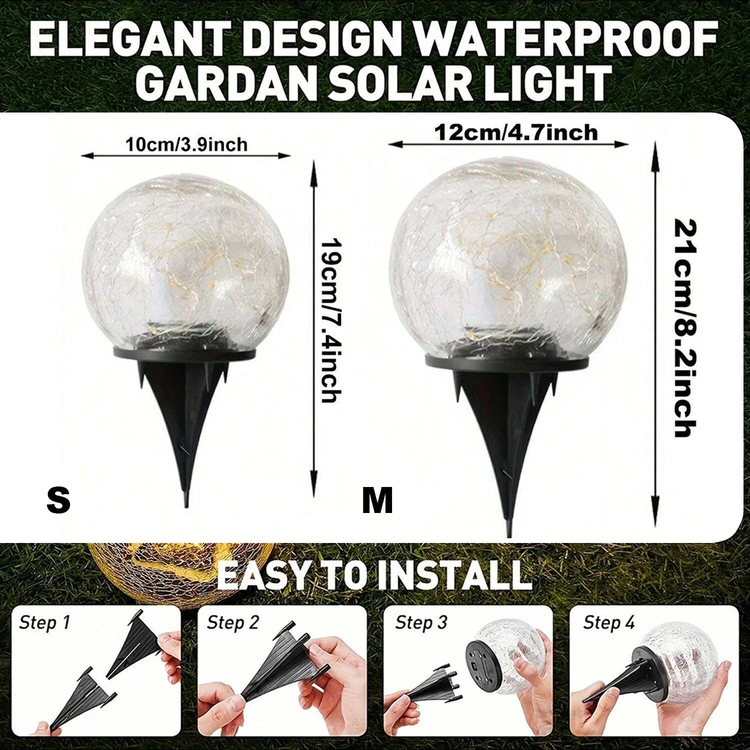 Solar-Powered Glass Ball Magical Garden Light - Image 6