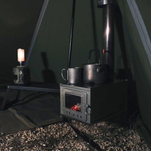 Outdoor Firewood Cozy Camping Foldable Stove - Image 0