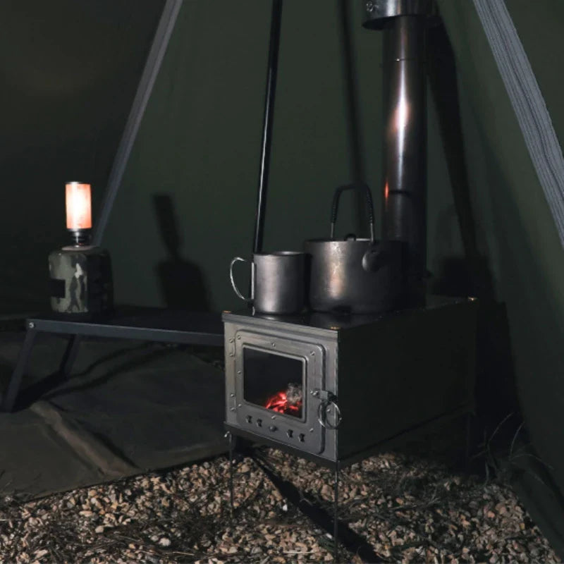 Outdoor Firewood Cozy Camping Foldable Stove - Image 0